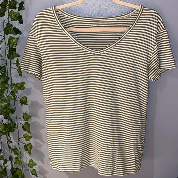 American Eagle Outfitters Tops - Woman's AEO Striped V-Neck Top S